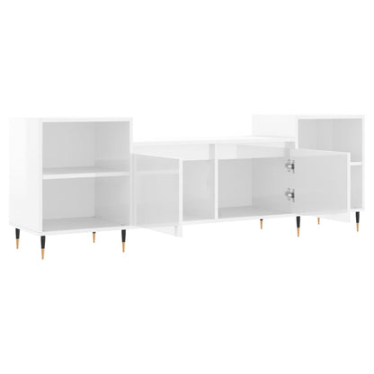 Tv-Meubel 60X35X55 Cm Bewerkt Hout Hoogglans wit