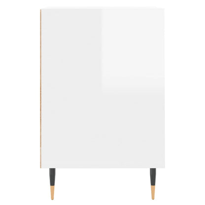 Tv-Meubel 60X35X55 Cm Bewerkt Hout Hoogglans wit