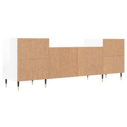 Tv-Meubel 60X35X55 Cm Bewerkt Hout Hoogglans wit