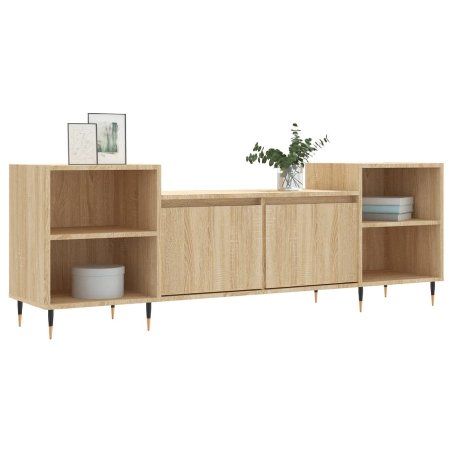 Tv-Meubel 160X35X55 Cm Bewerkt Hout Kleurig Sonoma eiken