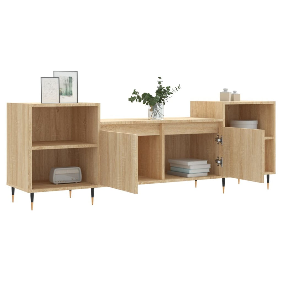 Tv-Meubel 160X35X55 Cm Bewerkt Hout Kleurig Sonoma eiken