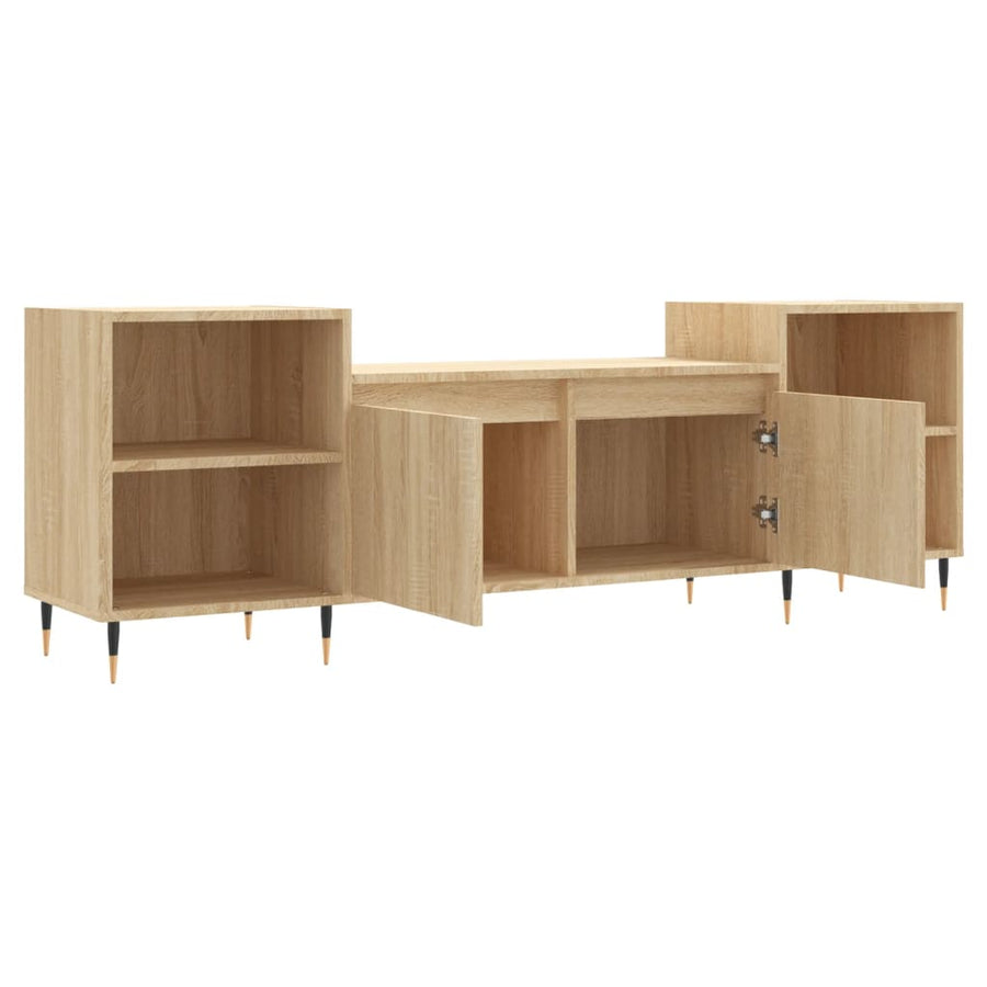Tv-Meubel 160X35X55 Cm Bewerkt Hout Kleurig Sonoma eiken