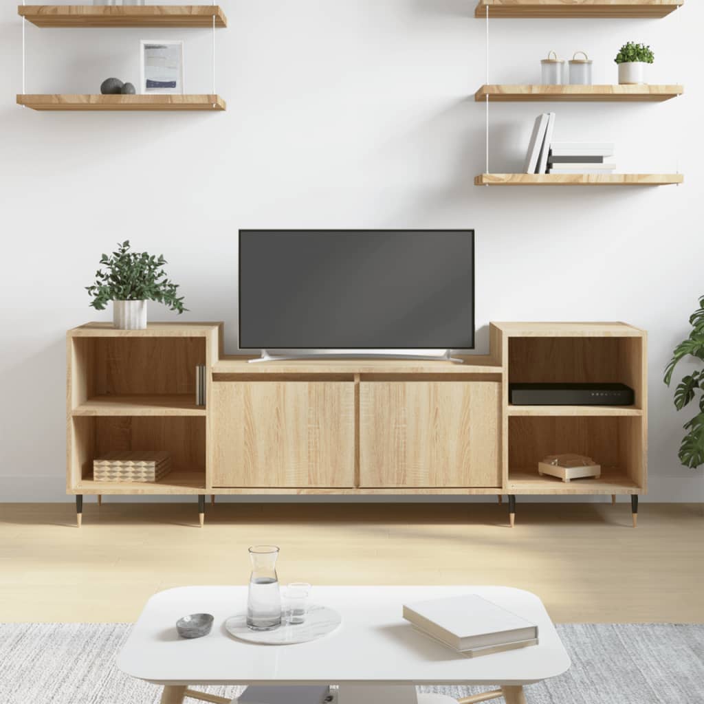 Tv-Meubel 160X35X55 Cm Bewerkt Hout Kleurig Sonoma eiken