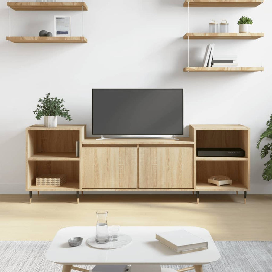 Tv-Meubel 160X35X55 Cm Bewerkt Hout Kleurig Sonoma eiken