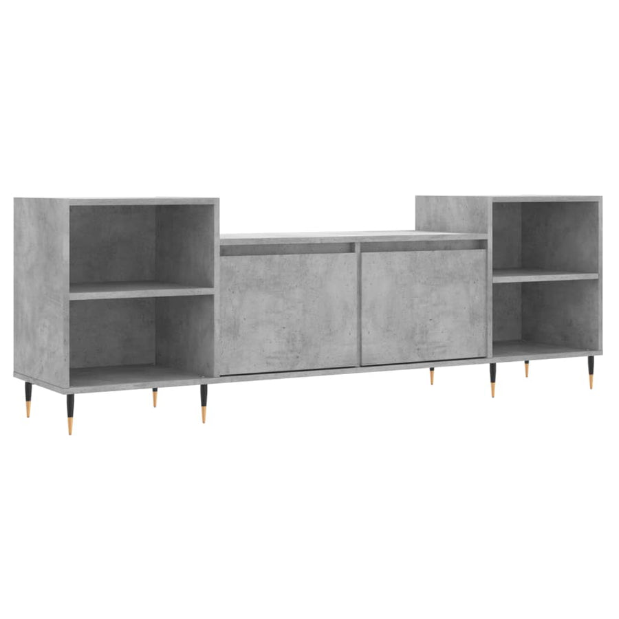 Tv-Meubel 160X35X55 Cm Bewerkt Hout Betongrijs