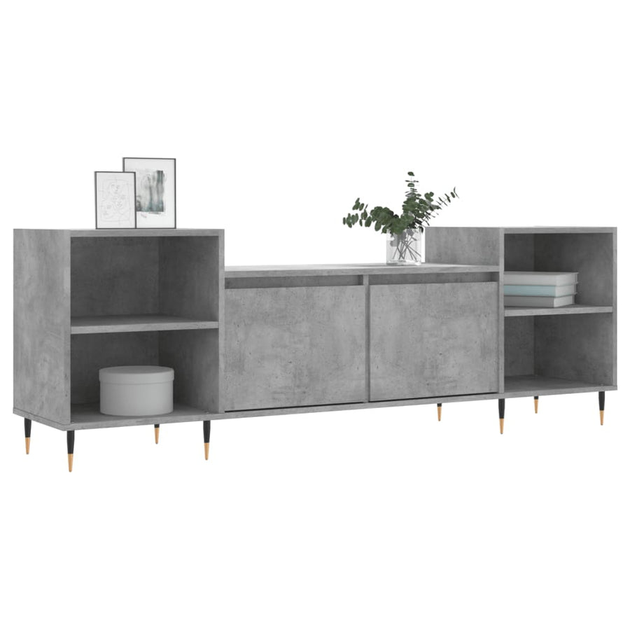 Tv-Meubel 160X35X55 Cm Bewerkt Hout Betongrijs