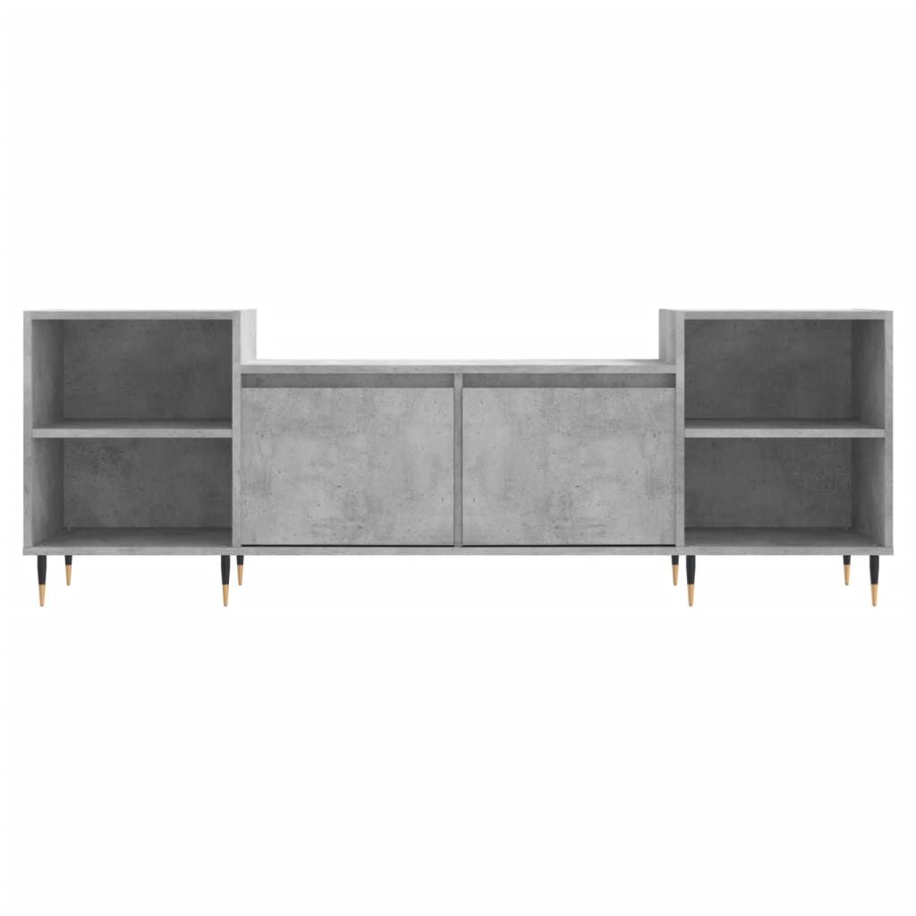 Tv-Meubel 160X35X55 Cm Bewerkt Hout Betongrijs