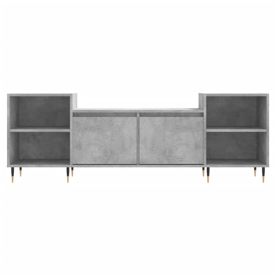 Tv-Meubel 160X35X55 Cm Bewerkt Hout Betongrijs