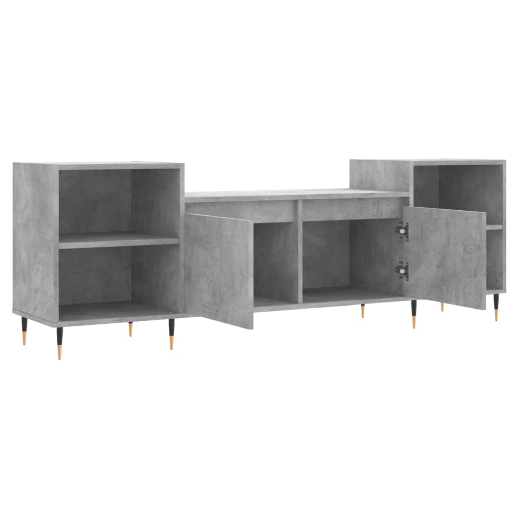 Tv-Meubel 160X35X55 Cm Bewerkt Hout Betongrijs