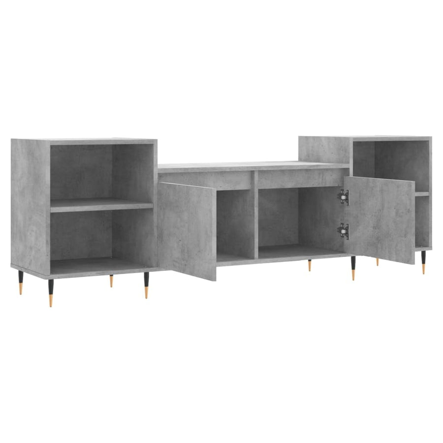 Tv-Meubel 160X35X55 Cm Bewerkt Hout Betongrijs