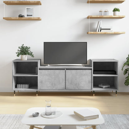 Tv-Meubel 160X35X55 Cm Bewerkt Hout Betongrijs