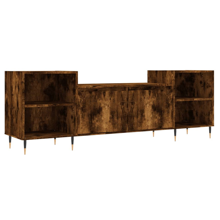 Tv-Meubel 160X35X55 Cm Bewerkt Hout Kleurig Gerookt eiken