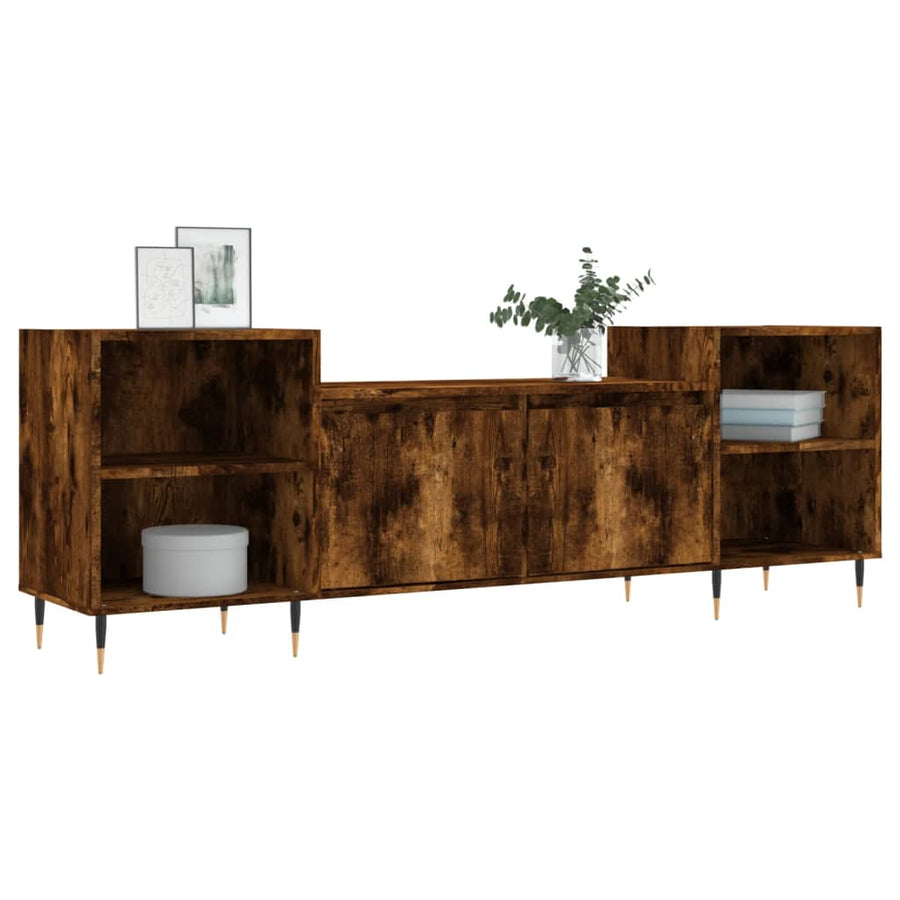 Tv-Meubel 160X35X55 Cm Bewerkt Hout Kleurig Gerookt eiken