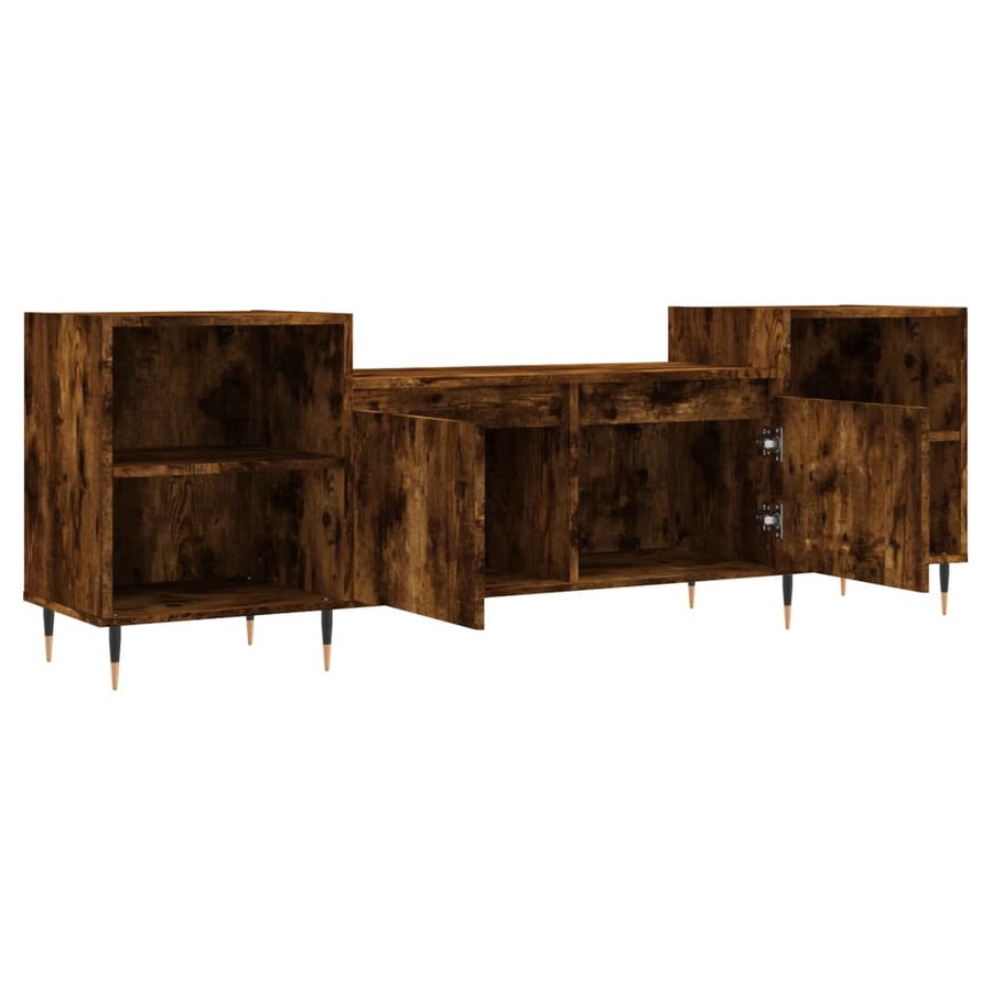 Tv-Meubel 160X35X55 Cm Bewerkt Hout Kleurig Gerookt eiken