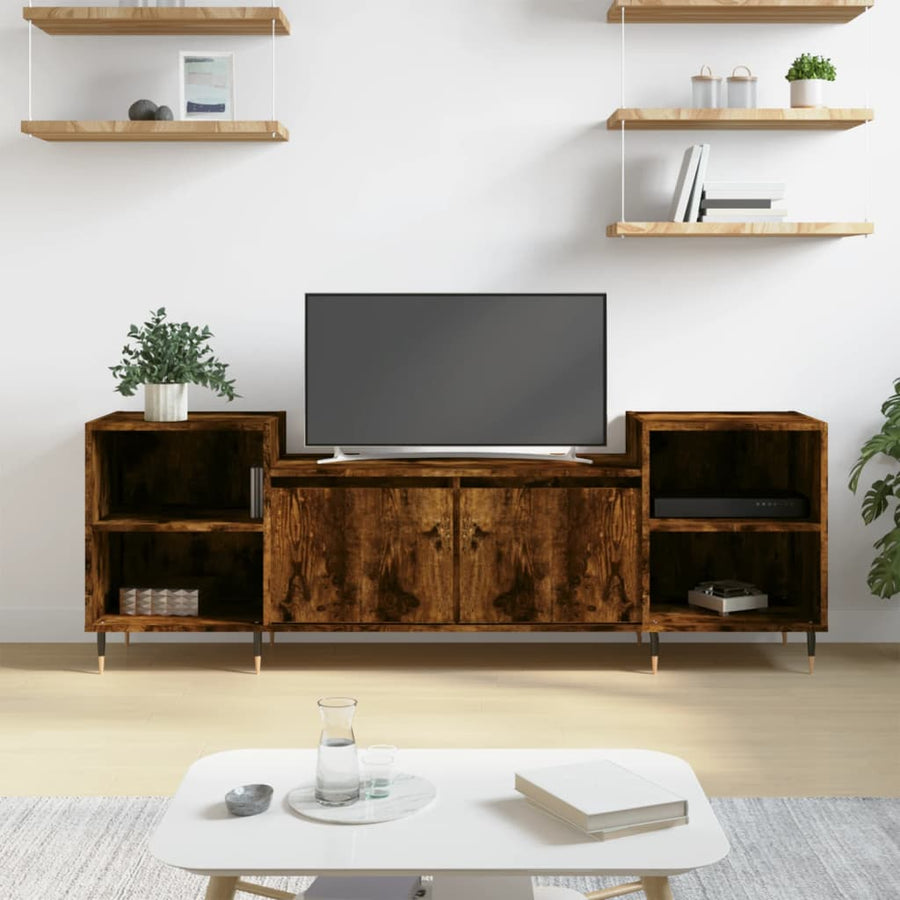 Tv-Meubel 160X35X55 Cm Bewerkt Hout Kleurig Gerookt eiken
