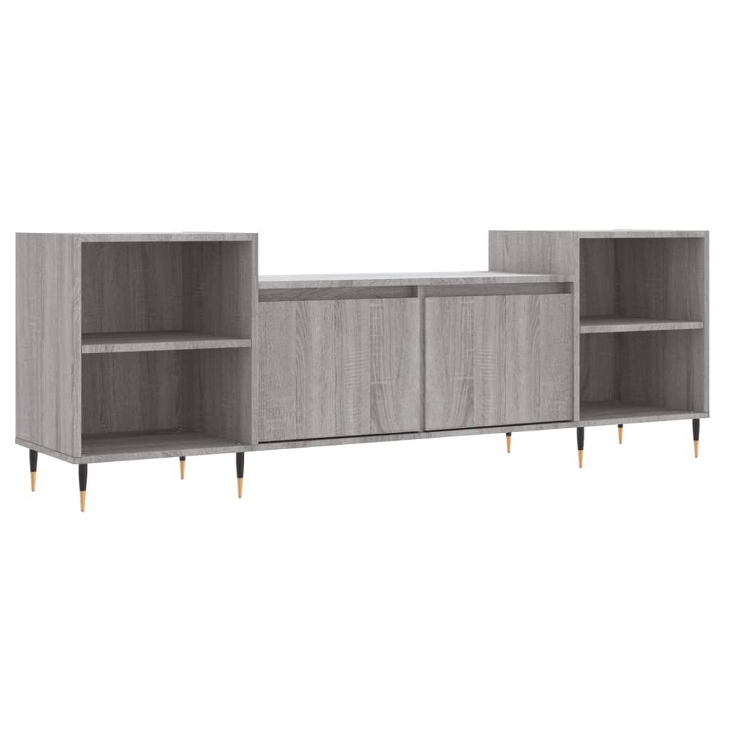 Tv-Meubel 60X35X55 Cm Bewerkt Hout Eikenkleurig Grijs sonoma