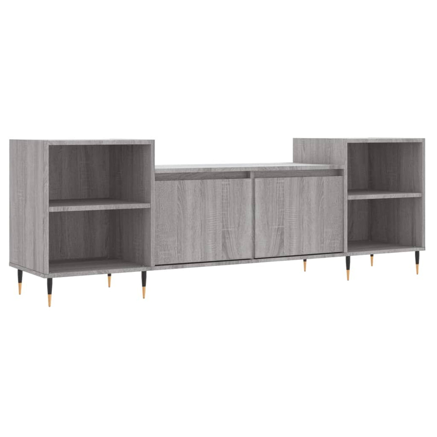 Tv-Meubel 60X35X55 Cm Bewerkt Hout Eikenkleurig Grijs sonoma