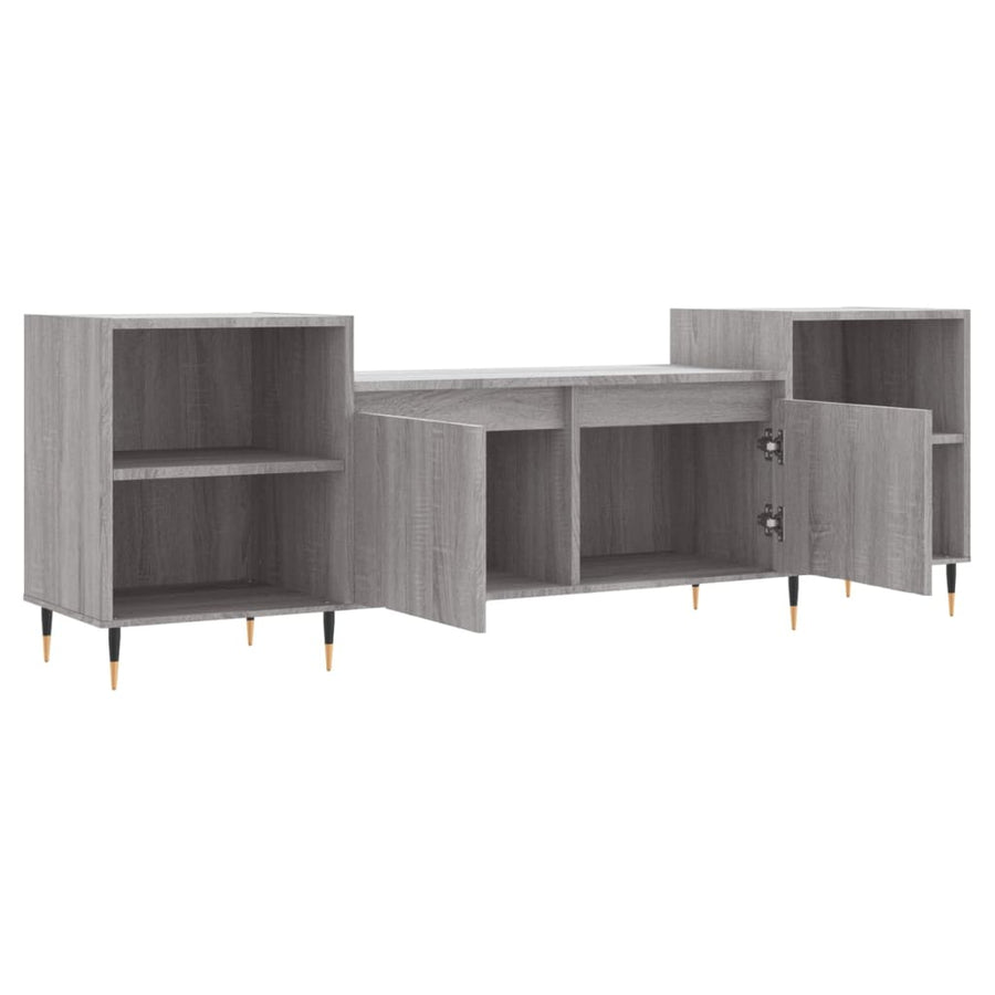 Tv-Meubel 60X35X55 Cm Bewerkt Hout Eikenkleurig Grijs sonoma