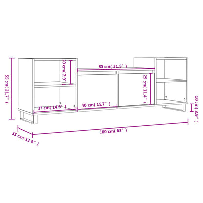 Tv-Meubel 60X35X55 Cm Bewerkt Hout Kleurig Sonoma eiken