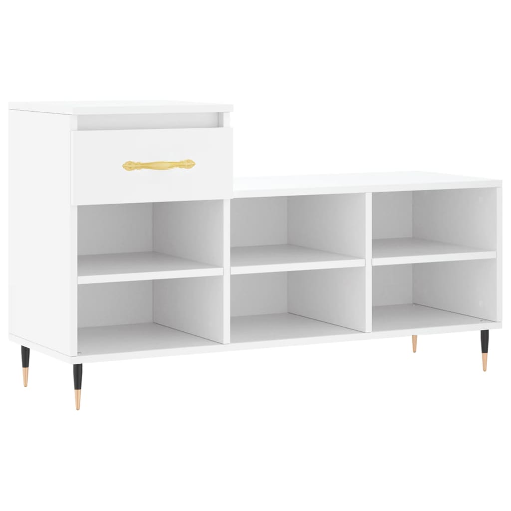Schoenenkast 102X36X60 Cm Bewerkt Hout Wit