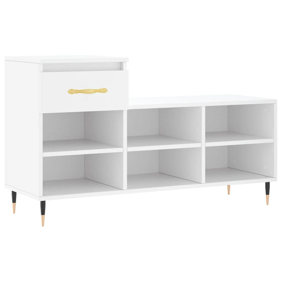 Schoenenkast 102X36X60 Cm Bewerkt Hout Wit