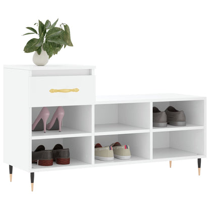 Schoenenkast 102X36X60 Cm Bewerkt Hout Wit
