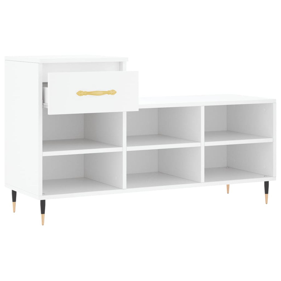 Schoenenkast 102X36X60 Cm Bewerkt Hout Wit