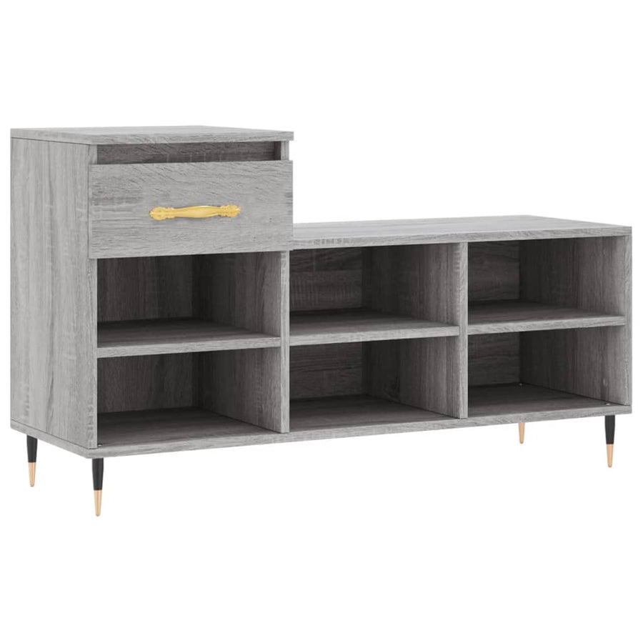 Schoenenkast 02X36X60 Cm Bewerkt Hout Sonoma Grijs Grijs sonoma
