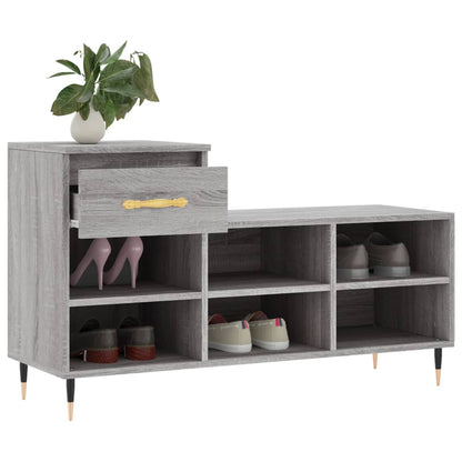 Schoenenkast 02X36X60 Cm Bewerkt Hout Sonoma Grijs Grijs sonoma
