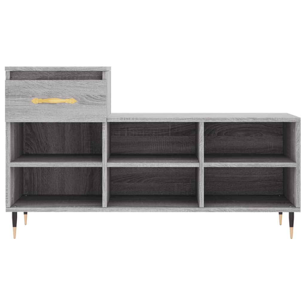 Schoenenkast 02X36X60 Cm Bewerkt Hout Sonoma Grijs Grijs sonoma