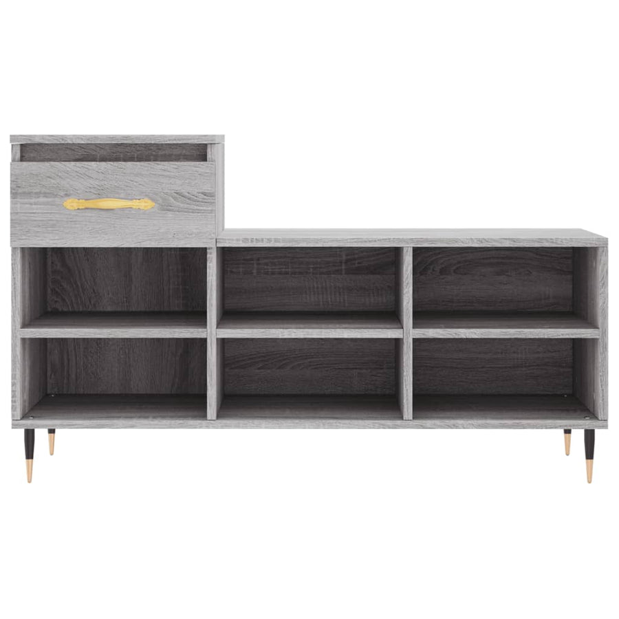 Schoenenkast 02X36X60 Cm Bewerkt Hout Sonoma Grijs Grijs sonoma