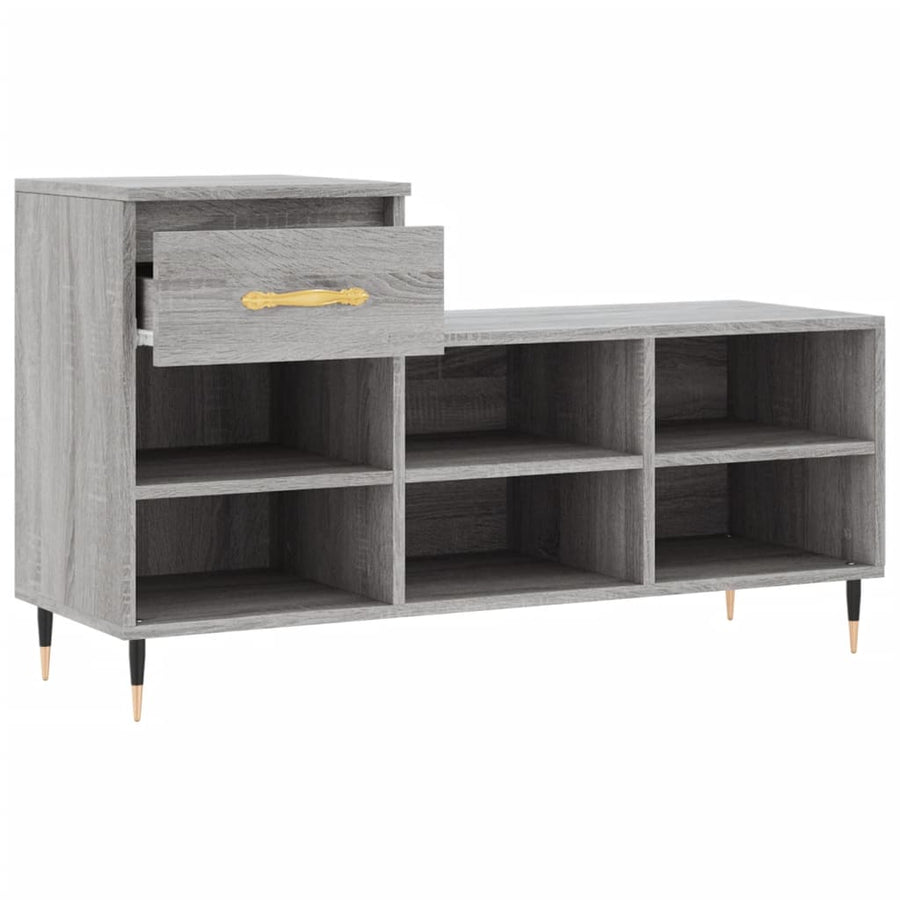Schoenenkast 02X36X60 Cm Bewerkt Hout Sonoma Grijs Grijs sonoma