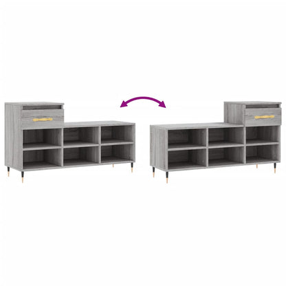 Schoenenkast 02X36X60 Cm Bewerkt Hout Sonoma Grijs Grijs sonoma