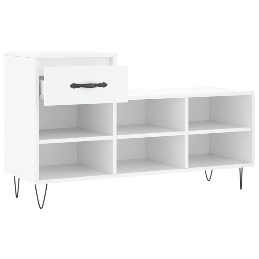 Schoenenkast 02X36X60 Cm Bewerkt Hout Wit