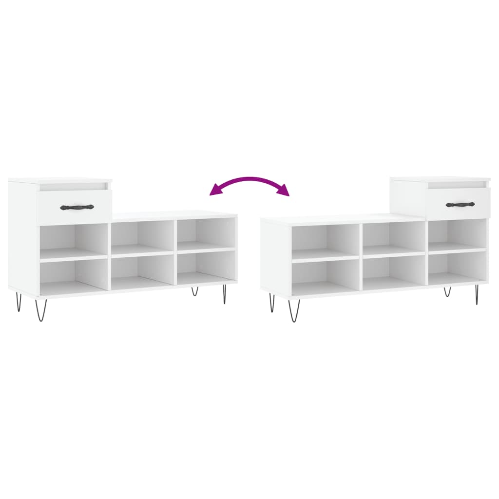 Schoenenkast 02X36X60 Cm Bewerkt Hout Wit