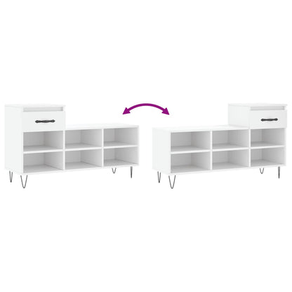 Schoenenkast 02X36X60 Cm Bewerkt Hout Wit