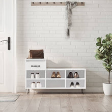 Schoenenkast 02X36X60 Cm Bewerkt Hout Hoogglans wit