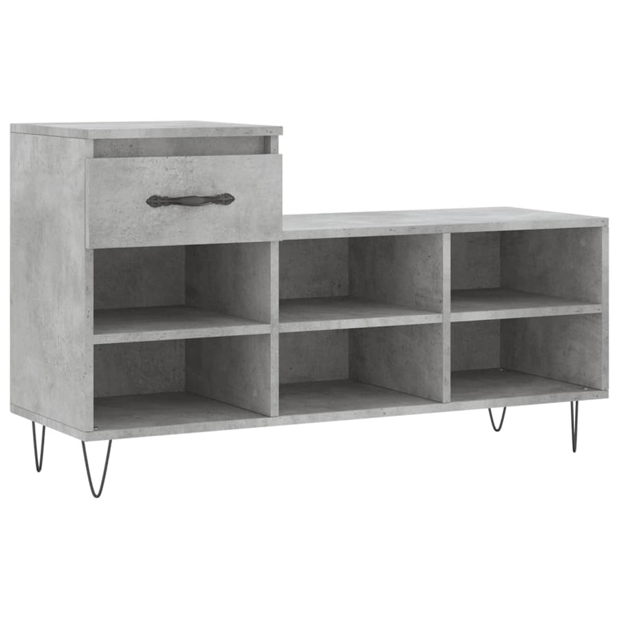 Schoenenkast 102X36X60 Cm Bewerkt Hout Betongrijs