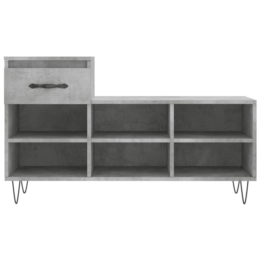 Schoenenkast 102X36X60 Cm Bewerkt Hout Betongrijs