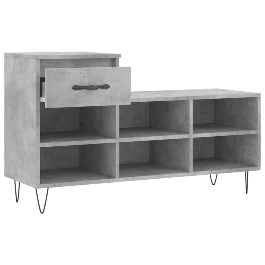 Schoenenkast 102X36X60 Cm Bewerkt Hout Betongrijs