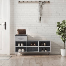 Schoenenkast 102X36X60 Cm Bewerkt Hout Betongrijs