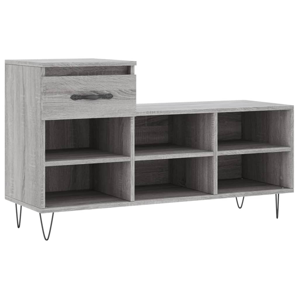 Schoenenkast 02X36X60 Cm Bewerkt Hout Sonoma Grijs Grijs sonoma