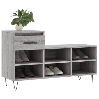 Schoenenkast 02X36X60 Cm Bewerkt Hout Sonoma Grijs Grijs sonoma