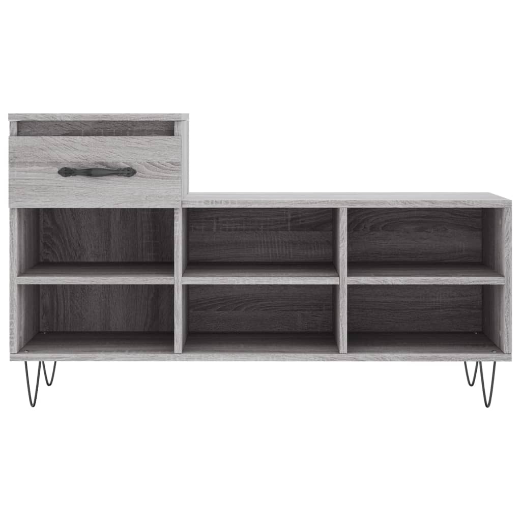 Schoenenkast 02X36X60 Cm Bewerkt Hout Sonoma Grijs Grijs sonoma
