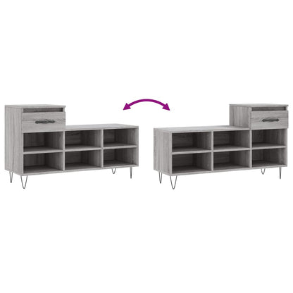 Schoenenkast 02X36X60 Cm Bewerkt Hout Sonoma Grijs Grijs sonoma