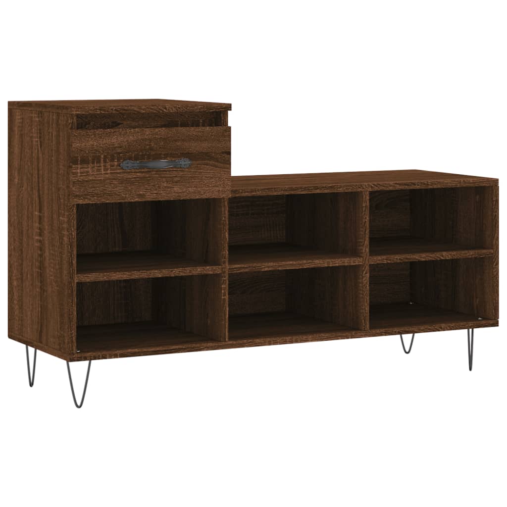 Schoenenkast 102X36X60 Cm Bewerkt Hout Bruin Eikenkleur