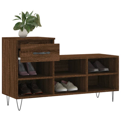 Schoenenkast 102X36X60 Cm Bewerkt Hout Bruin Eikenkleur