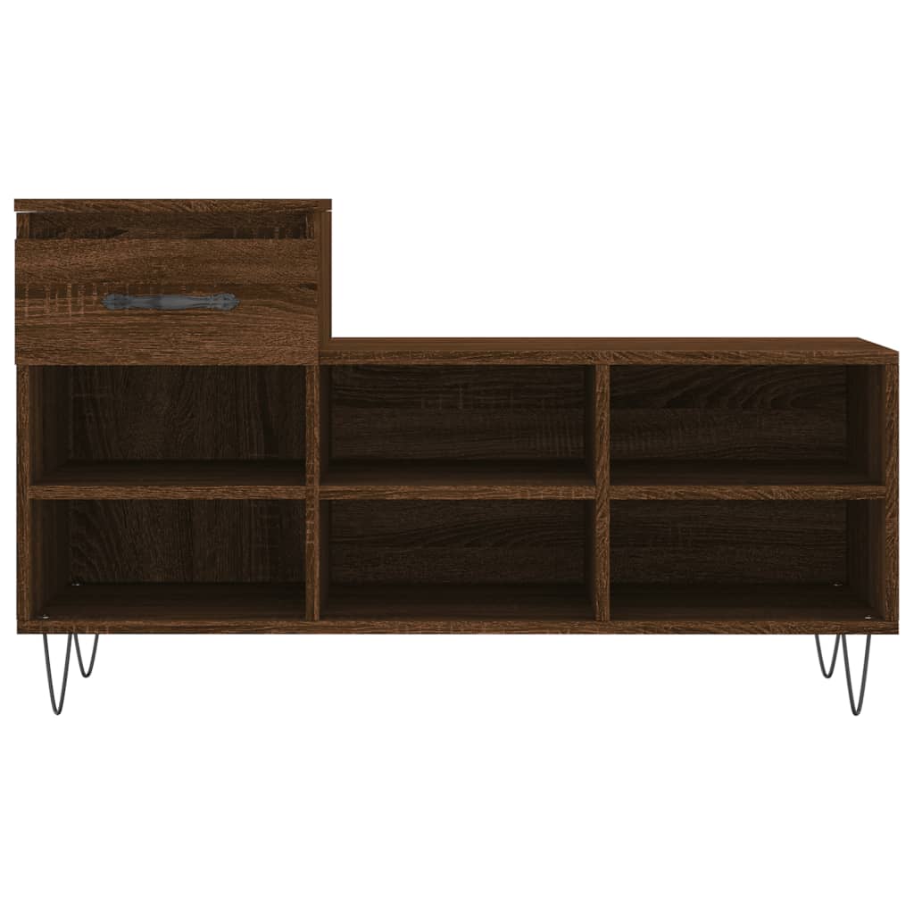 Schoenenkast 102X36X60 Cm Bewerkt Hout Bruin Eikenkleur