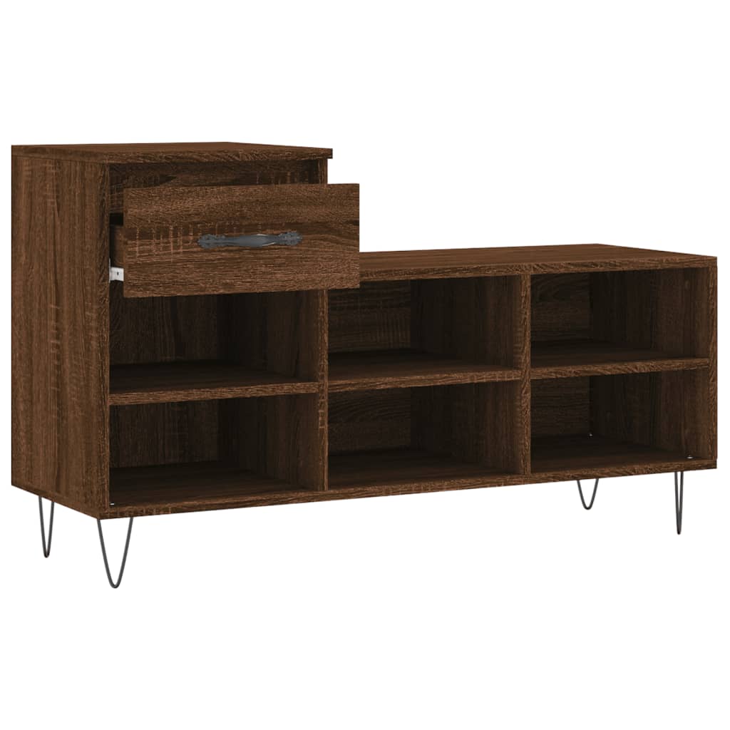 Schoenenkast 102X36X60 Cm Bewerkt Hout Bruin Eikenkleur
