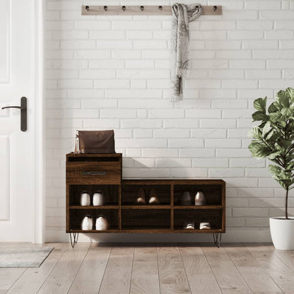 Schoenenkast 102X36X60 Cm Bewerkt Hout Bruin Eikenkleur